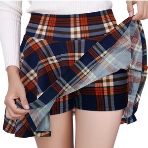 Plaid Skirt with Shorts
